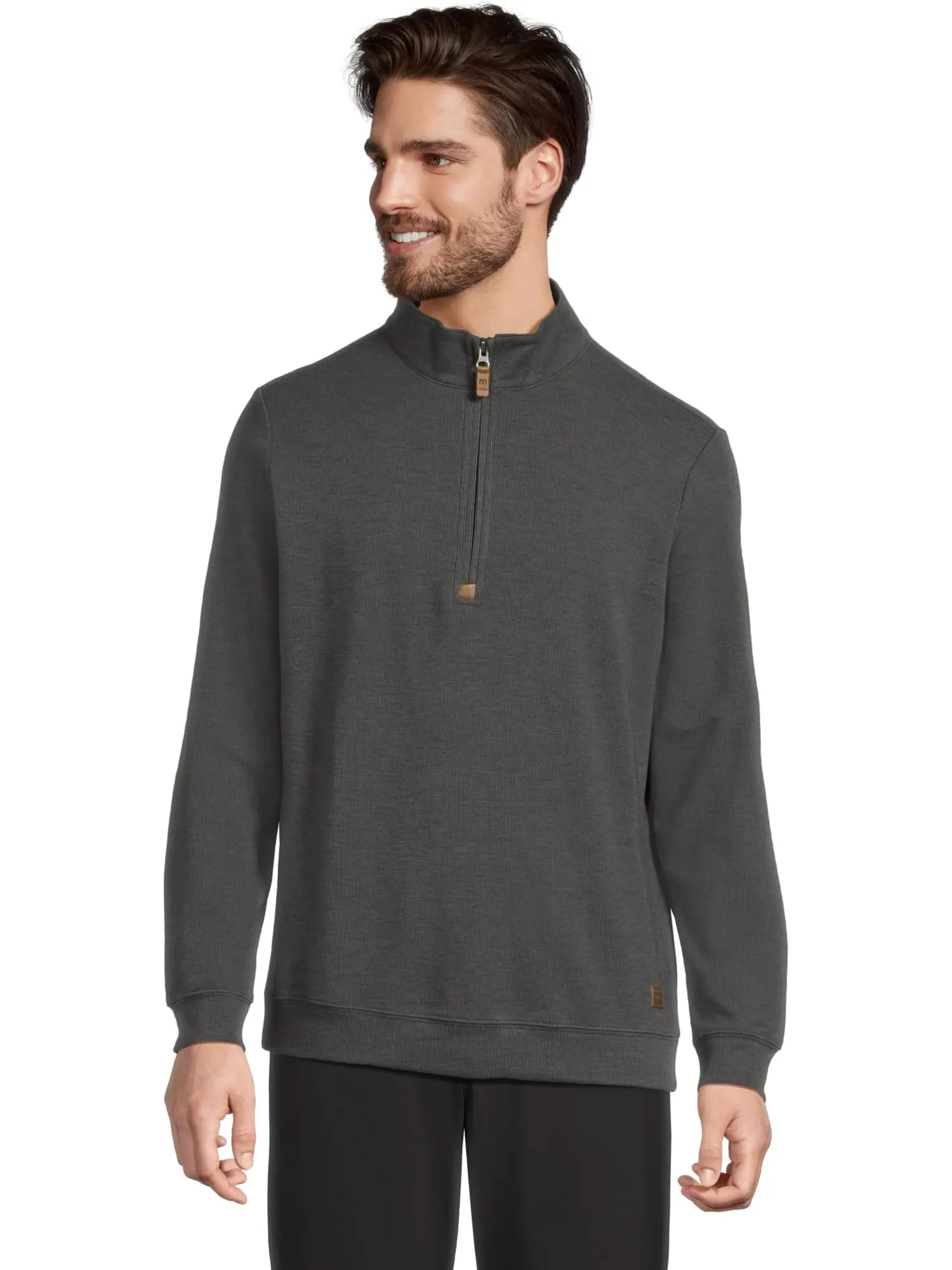 Мужской свитер Cloud с молнией 1/4 TravisMathew — изображение 1 из 5, черный