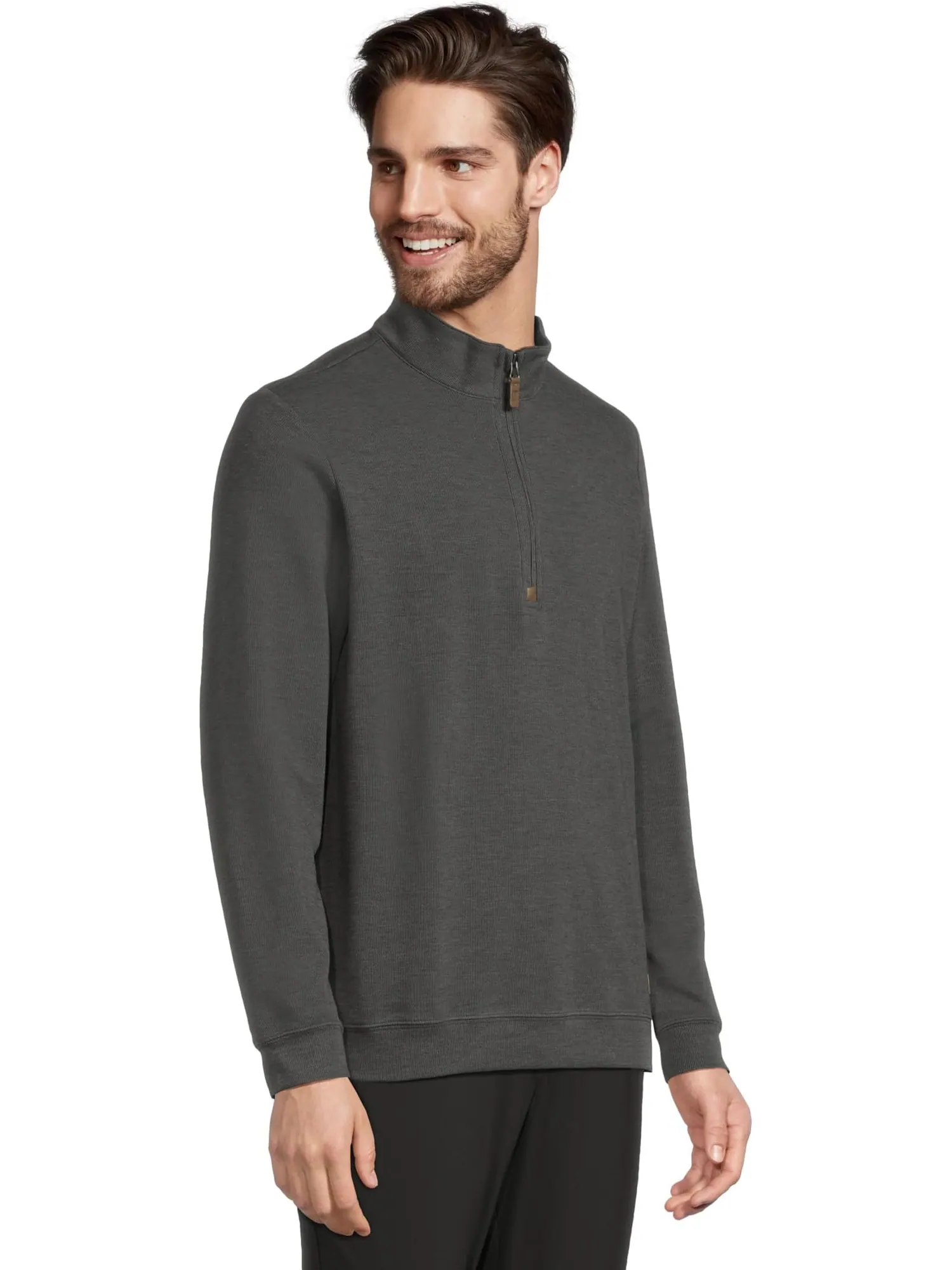Мужской свитер Cloud с молнией 1/4 TravisMathew — изображение 2 из 5, черный