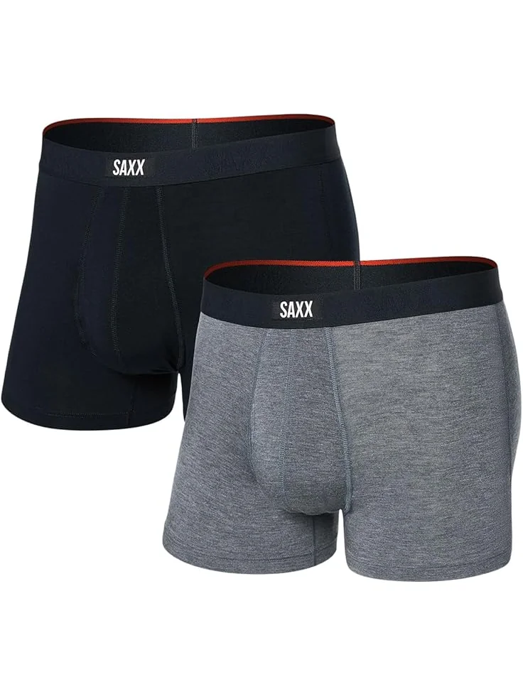 Мужские трусы Saxx Vibe Xtra Soft Comfort Trunk Fly 2-Pack SAXX UNDERWEAR — изображение 1 из 3, черный/темный серый