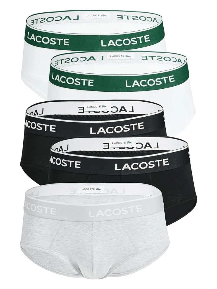 Мужские трусы Lacoste 5 Pack — изображение 1 из 3, черный/белый/серый