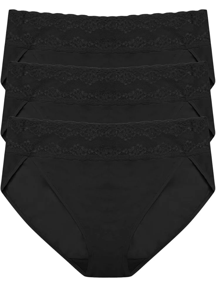 Женское нижнее белье Natori Bliss Perfection One Size French Bikini 3-pack — изображение 1 из 1, черный