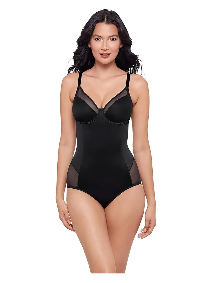Женское белье и интимная одежда Miraclesuit Shapewear Sexy Sheer Shaping Bodysuit — изображение 1 из 3, черный