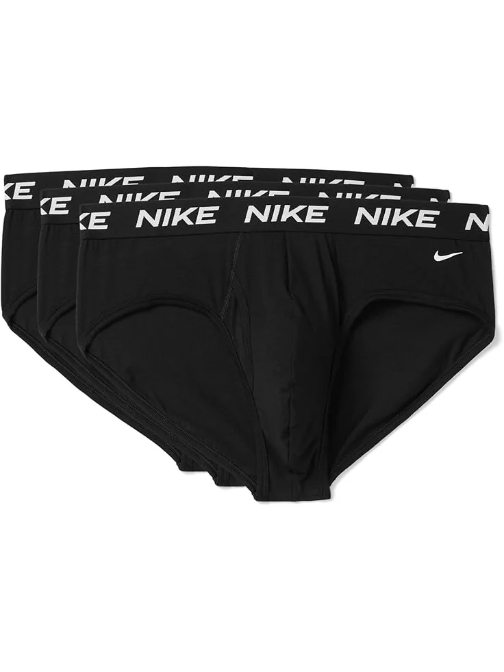 Мужские трусы Nike All Day Cotton Stretch With Fly Hip Brief 3-pack — изображение 1 из 1, черный/черный/черный