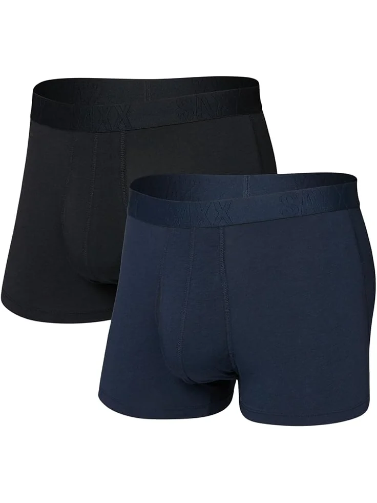 Мужские трусы Saxx Droptemp Cooling Cotton Trunk Fly 2-Pack SAXX UNDERWEAR — изображение 1 из 3, темный/черный