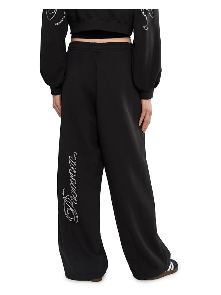 Женские брюки PUMA Essentials Graphics Leo Luxe Bedazzled Slouchy — изображение 4 из 5, черный