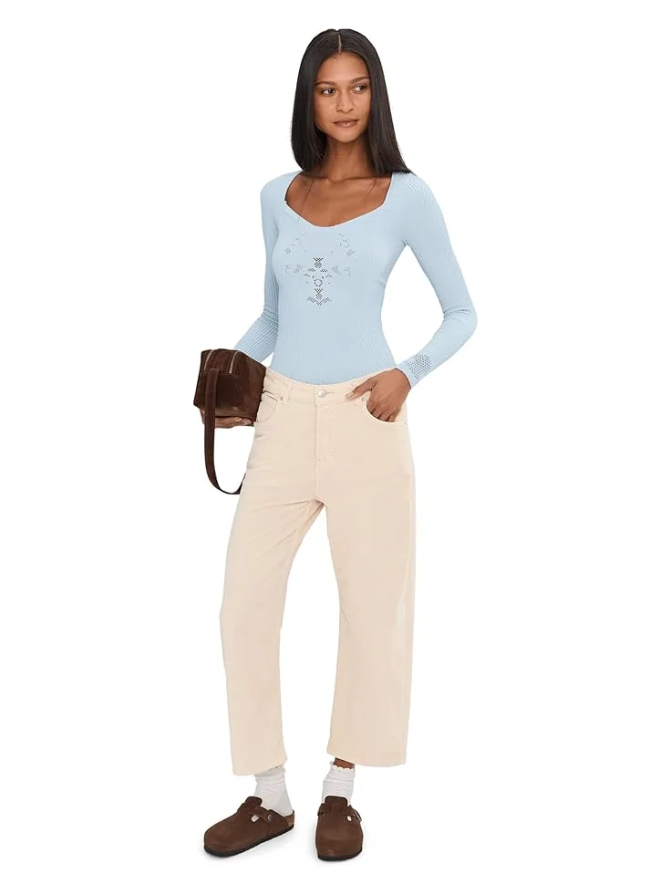 Женские брюки Free People Deep Trance Cord — изображение 2 из 5, белый