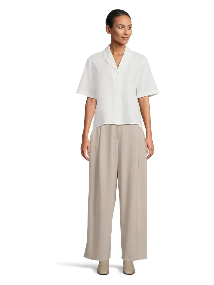 Женские брюки Eileen Fisher Lightweight Ponte Pleat Front — изображение 5 из 5, мел