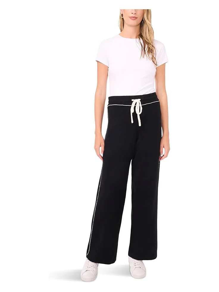 Женские брюки Vince Camuto Sweatpant W/ Drawstring & Top Stitch Along Waist — изображение 3 из 3, насыщенный черный