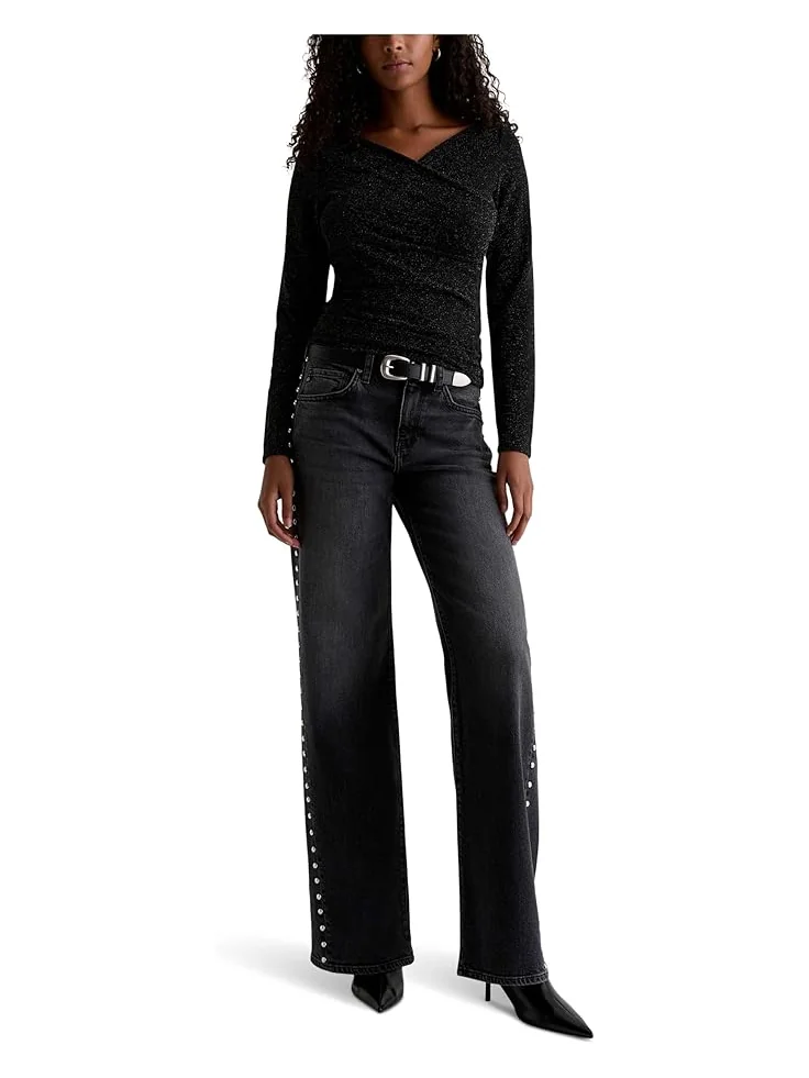Женские джинсы AG Jeans Adria Low Rise Baggy Wide Leg, Immensity — изображение 5 из 5, безмерность