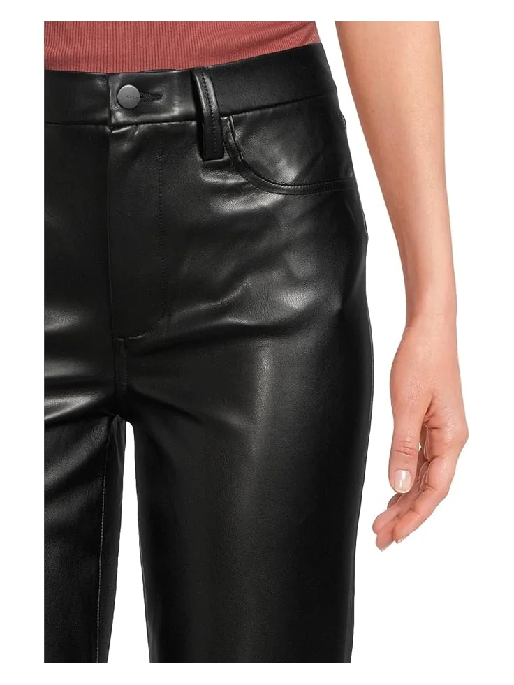 Женские джинсы Joe's Jeans The Lyra Slim Ankle Vegan Leather в черном цвете — изображение 4 из 5, черный