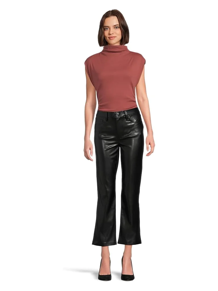 Женские джинсы Joe's Jeans The Lyra Slim Ankle Vegan Leather в черном цвете — изображение 5 из 5, черный