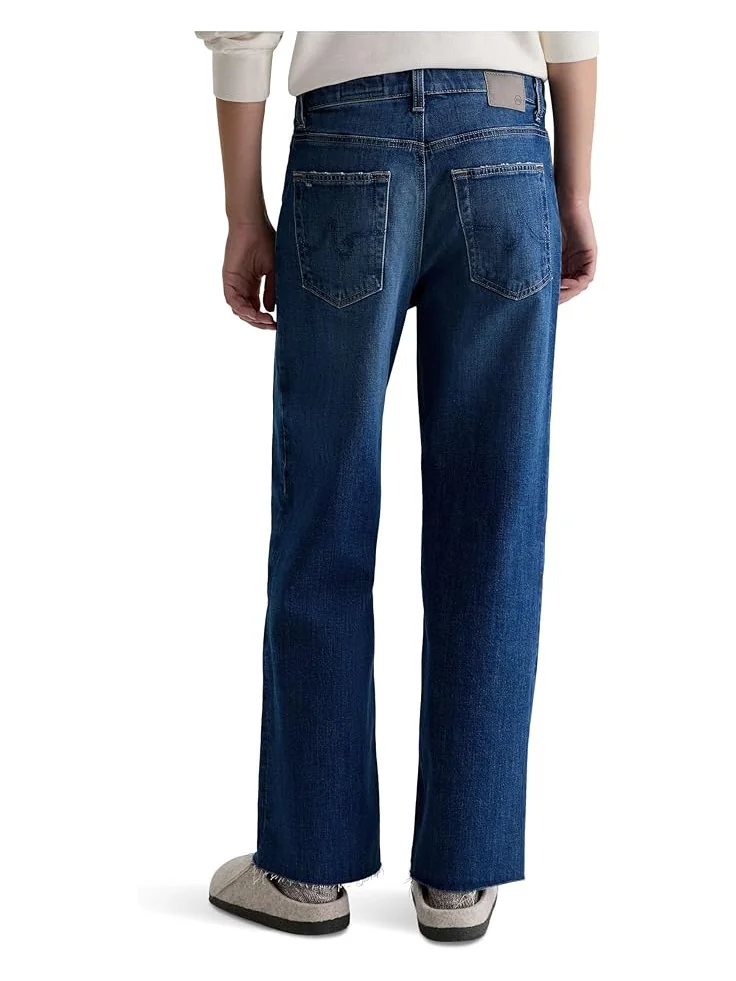 Женские джинсы AG Jeans Saige Mid Rise Wide Leg Crop — изображение 2 из 5, серый