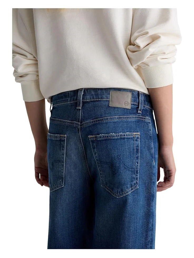 Женские джинсы AG Jeans Saige Mid Rise Wide Leg Crop — изображение 4 из 5, серый