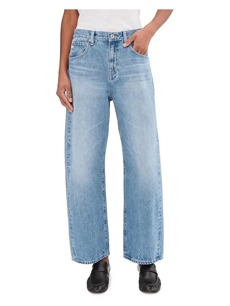 Женские джинсы AG Jeans Hattie High Rise Barrel — изображение 1 из 5, серый