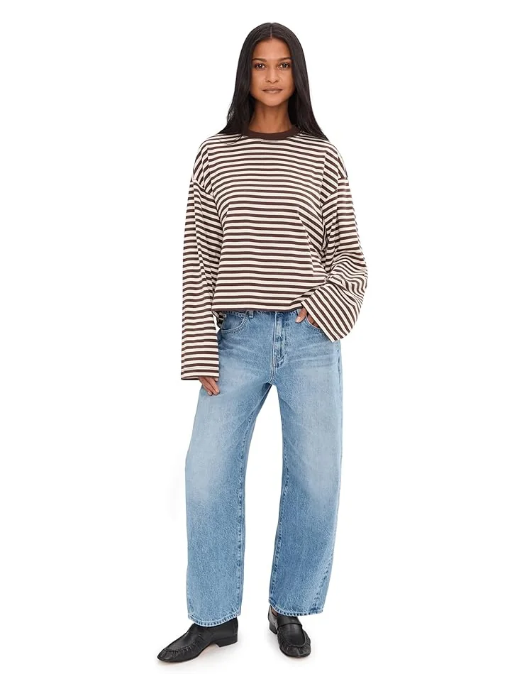 Женские джинсы AG Jeans Hattie High Rise Barrel — изображение 2 из 5, серый