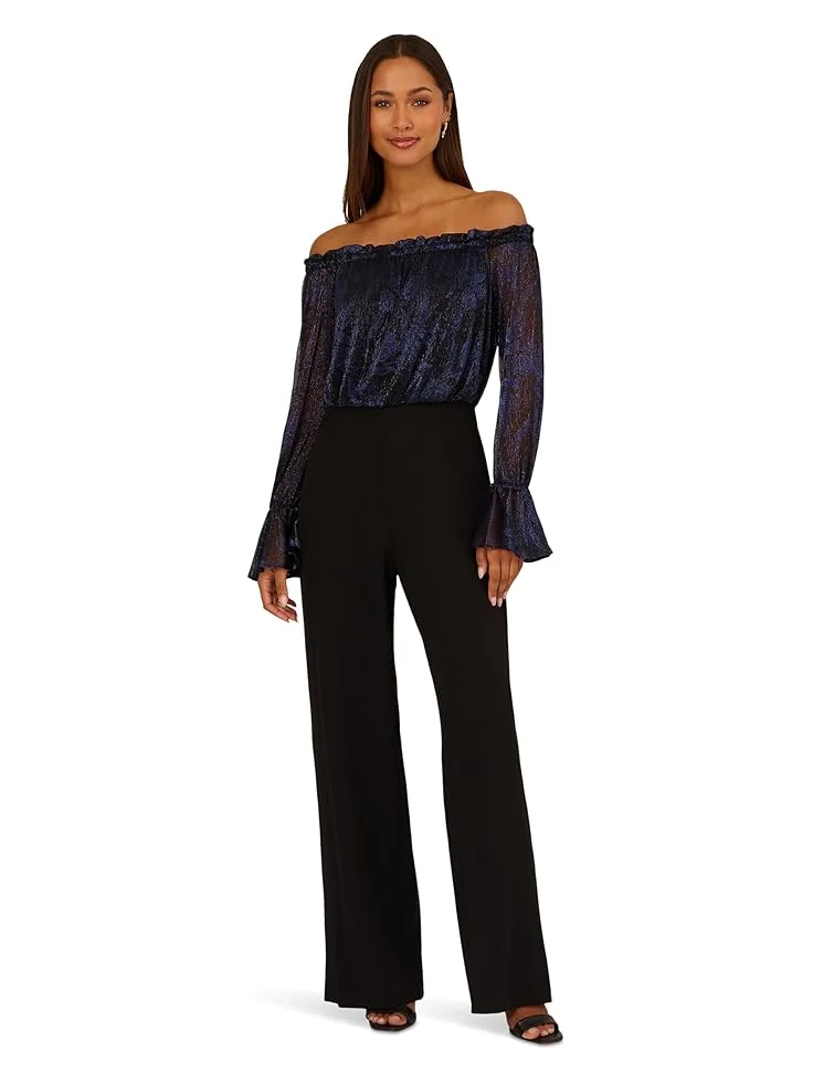 Женский комбинезон Adrianna Papell Crinkle Crepe — черный