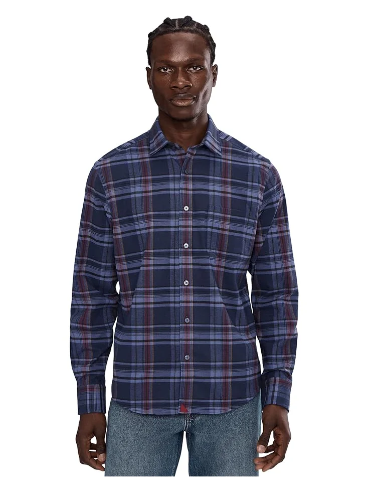 Мужская рубашка UNTUCKit Performance Flannel Blanchard — синий