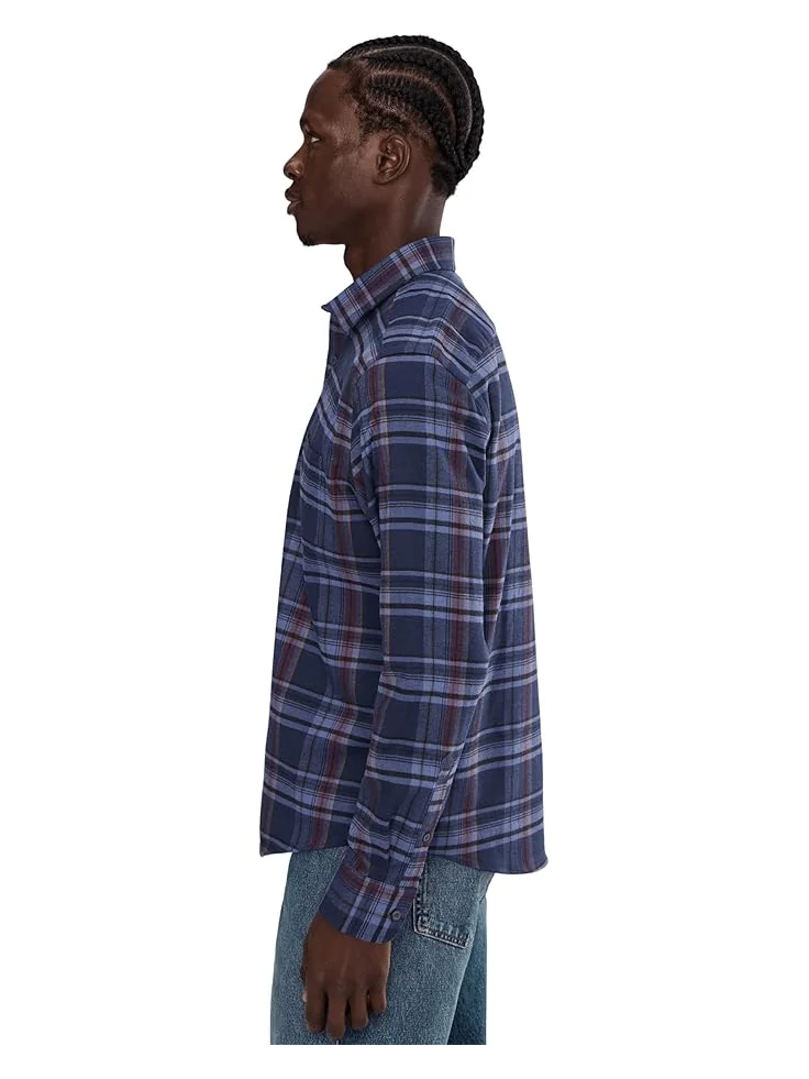 Мужская рубашка UNTUCKit Performance Flannel Blanchard — изображение 3 из 5, темно-синий