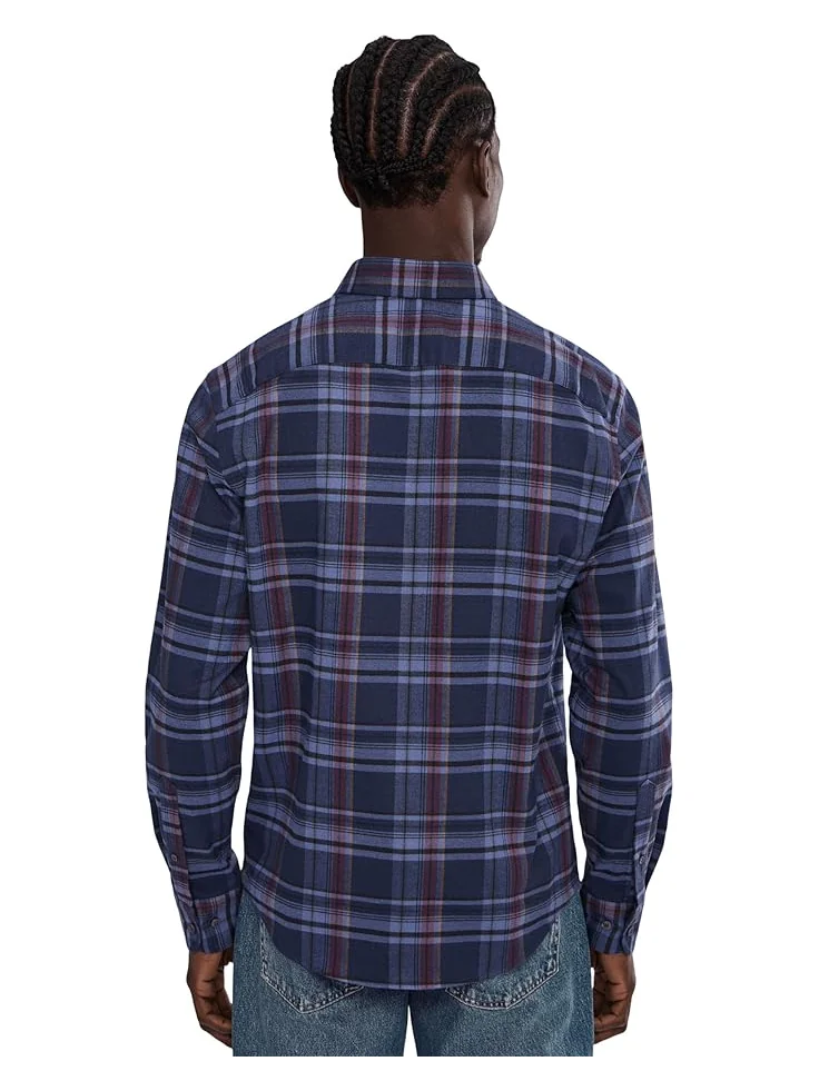 Мужская рубашка UNTUCKit Performance Flannel Blanchard — изображение 4 из 5, темно-синий