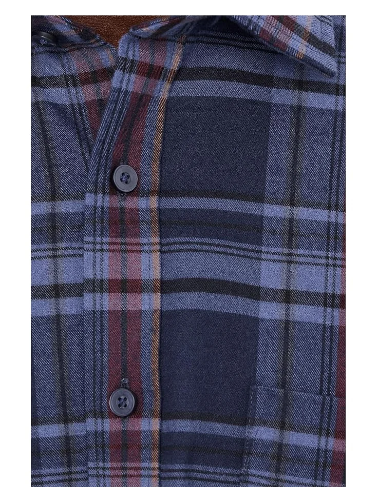 Мужская рубашка UNTUCKit Performance Flannel Blanchard — изображение 5 из 5, темно-синий