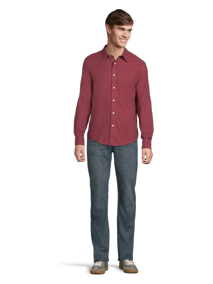 Мужская рубашка UNTUCKit Long Sleeve Wrinkle Free Veneto — изображение 5 из 5, коричневый