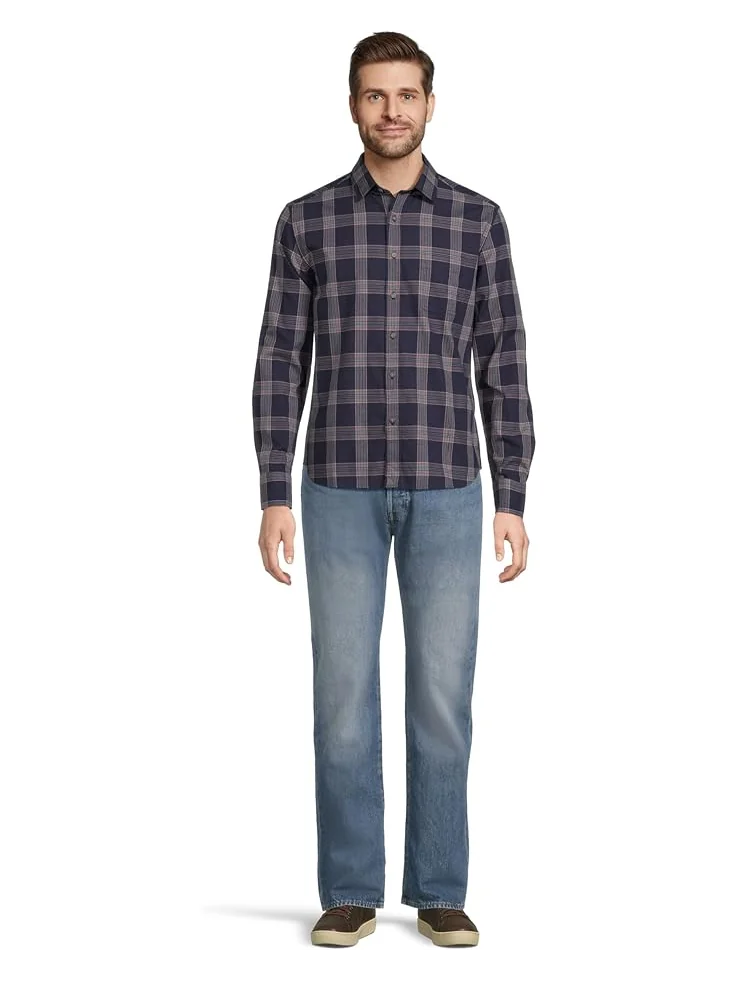 Мужская фланелевая рубашка UNTUCKit Long Sleeve Gahard — изображение 5 из 5, темно-синий