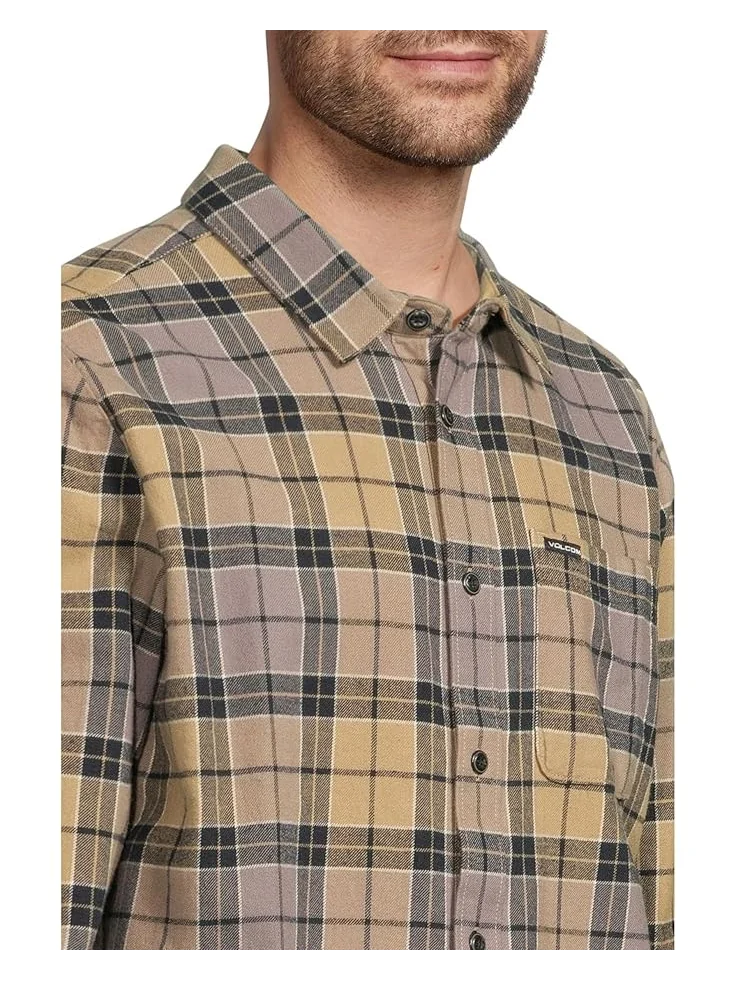 Мужская рубашка Volcom Caden Plaid — изображение 4 из 5, хаки
