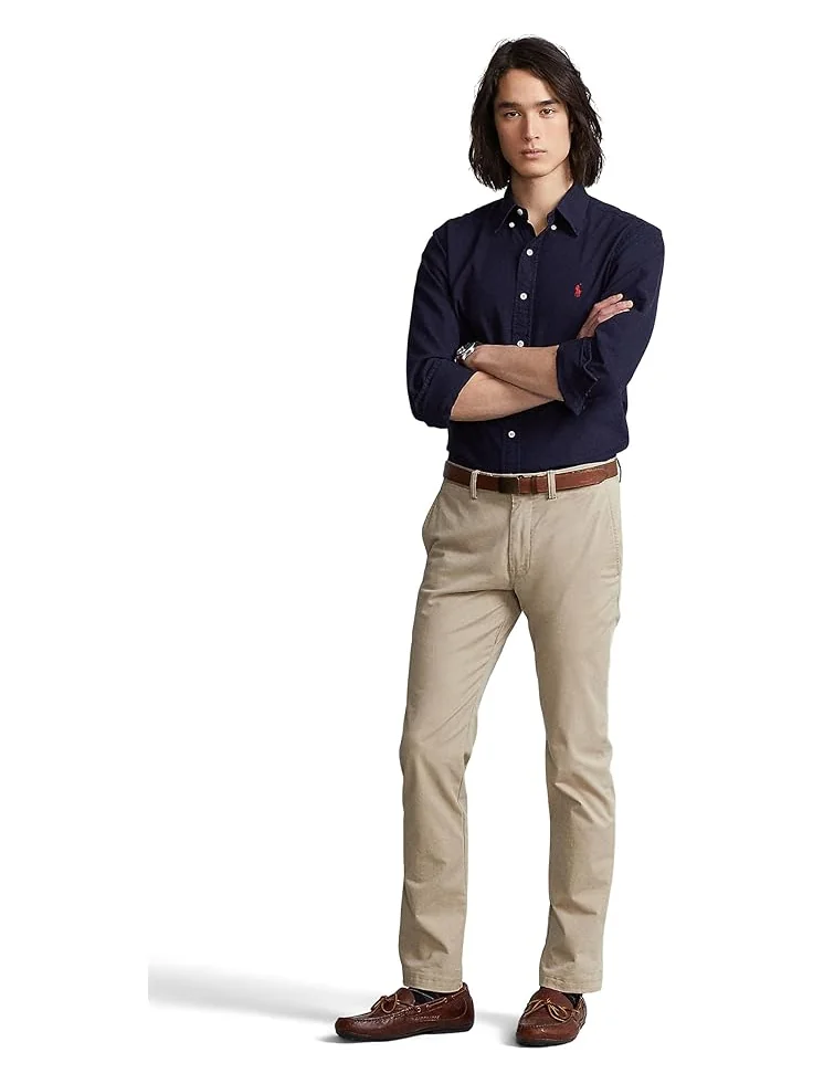 Мужская классическая рубашка Oxford Polo Ralph Lauren Classic Fit Garment Dyed — изображение 4 из 4, темно-синий
