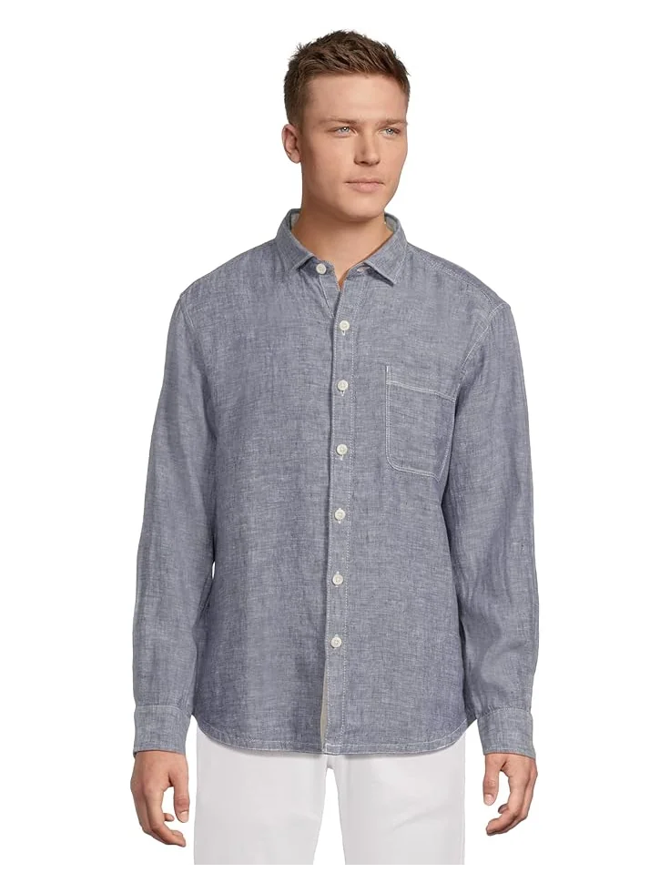 Мужская рубашка Tommy Bahama Long Sleeve Paradise Breezer — изображение 1 из 5, темно-синий