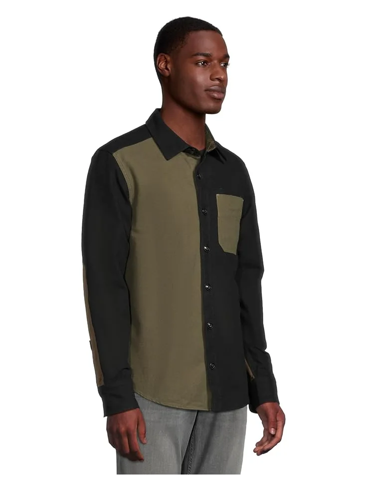 Мужская рубашка L.L.Bean Signature 1933 Chamois Cloth Long-Sleeve Mixed Media Regular — изображение 2 из 5, черный