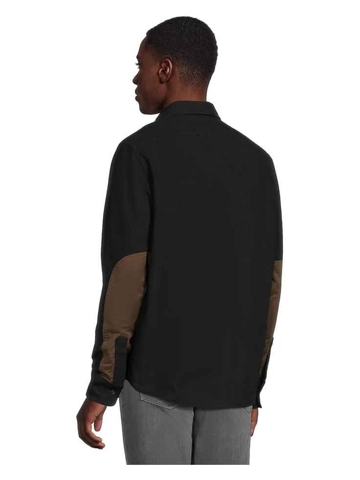 Мужская рубашка L.L.Bean Signature 1933 Chamois Cloth Long-Sleeve Mixed Media Regular — изображение 3 из 5, черный