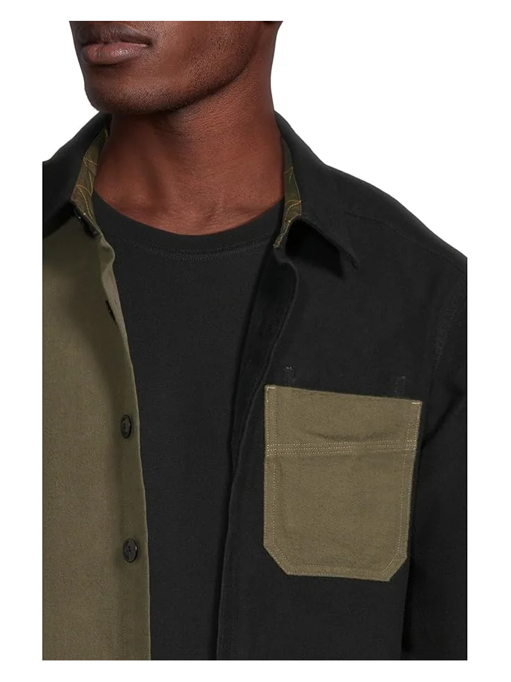 Мужская рубашка L.L.Bean Signature 1933 Chamois Cloth Long-Sleeve Mixed Media Regular — изображение 4 из 5, черный