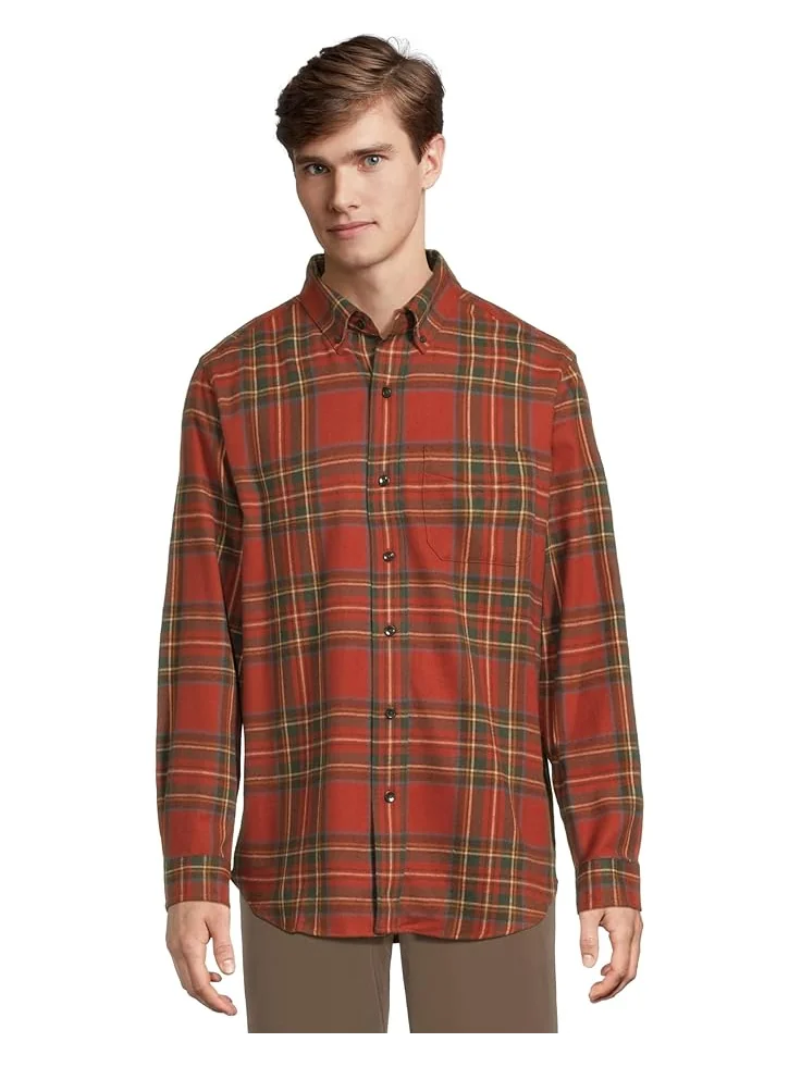 Мужская рубашка L.L.Bean Scotch Plaid Flannel Traditional Fit