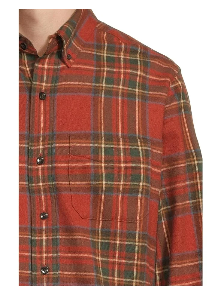 Мужская рубашка L.L.Bean Scotch Plaid Flannel Traditional Fit — изображение 4 из 5, серый