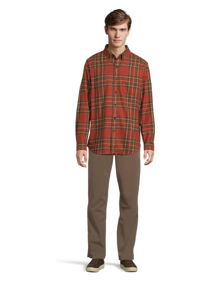 Мужская рубашка L.L.Bean Scotch Plaid Flannel Traditional Fit — изображение 5 из 5, серый
