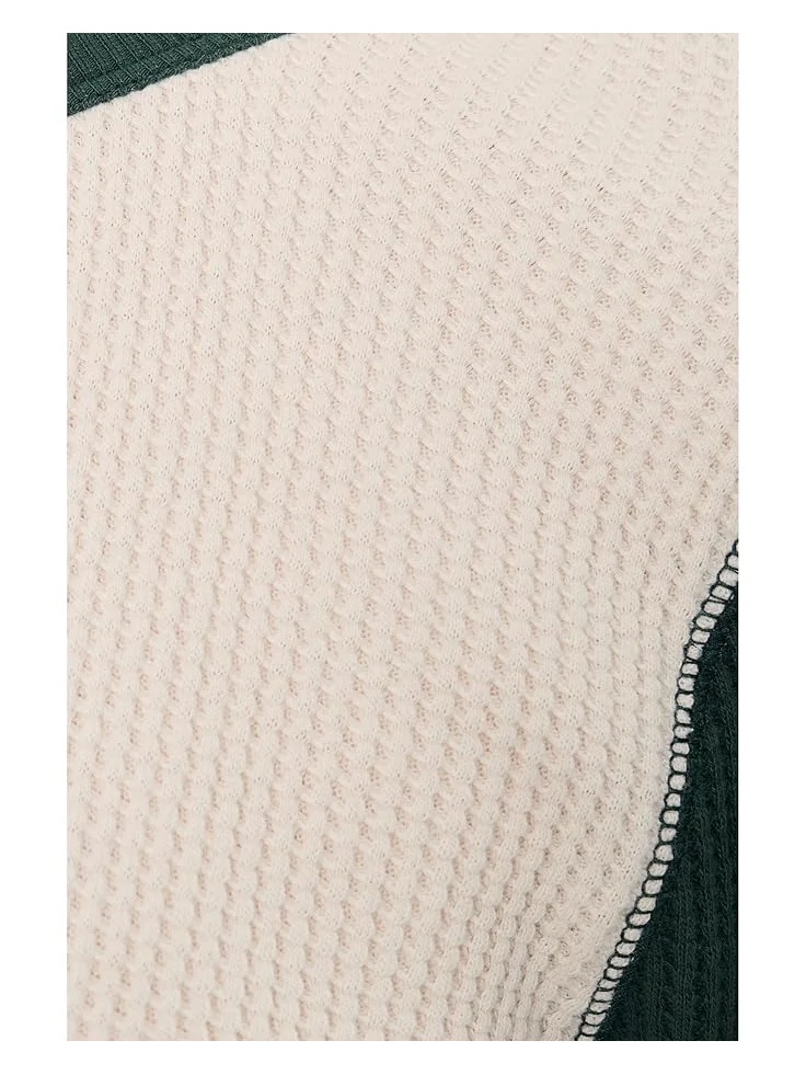 Женская футболка Faherty Apres Waffle Layering, Seamoss Varsity — изображение 5 из 5, зеленый