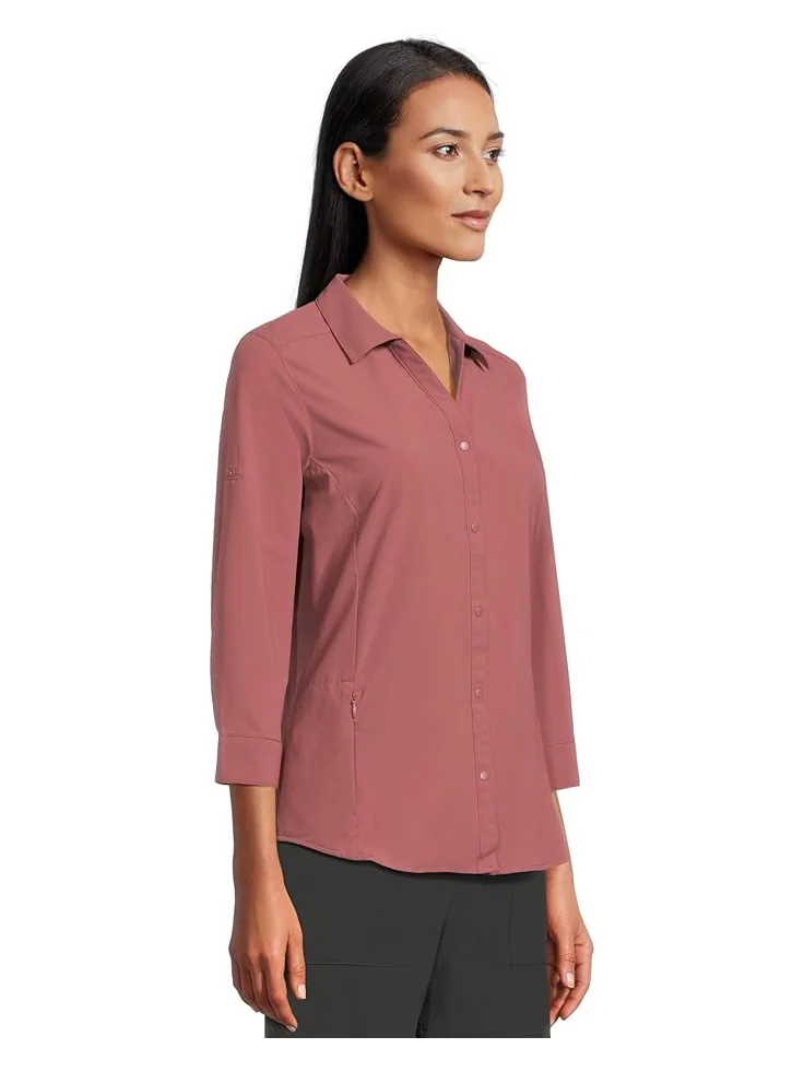 Женская футболка Royal Robbins Expedition Pro 3/4 Sleeve — изображение 2 из 5, райрбарб