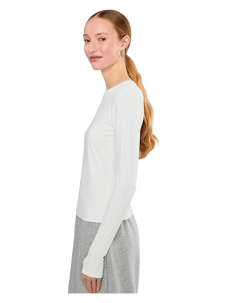 Женская футболка Splits59 Airweight Lite Long Sleeve Waist Length — изображение 3 из 5, белый