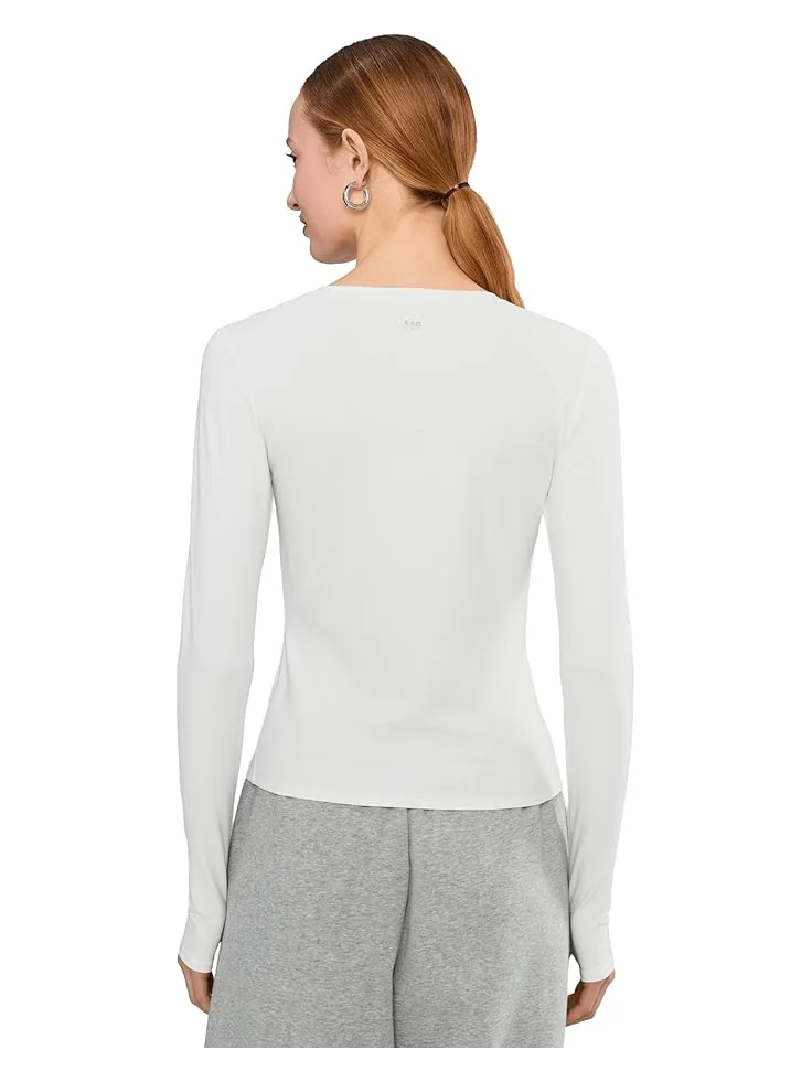 Женская футболка Splits59 Airweight Lite Long Sleeve Waist Length — изображение 4 из 5, белый