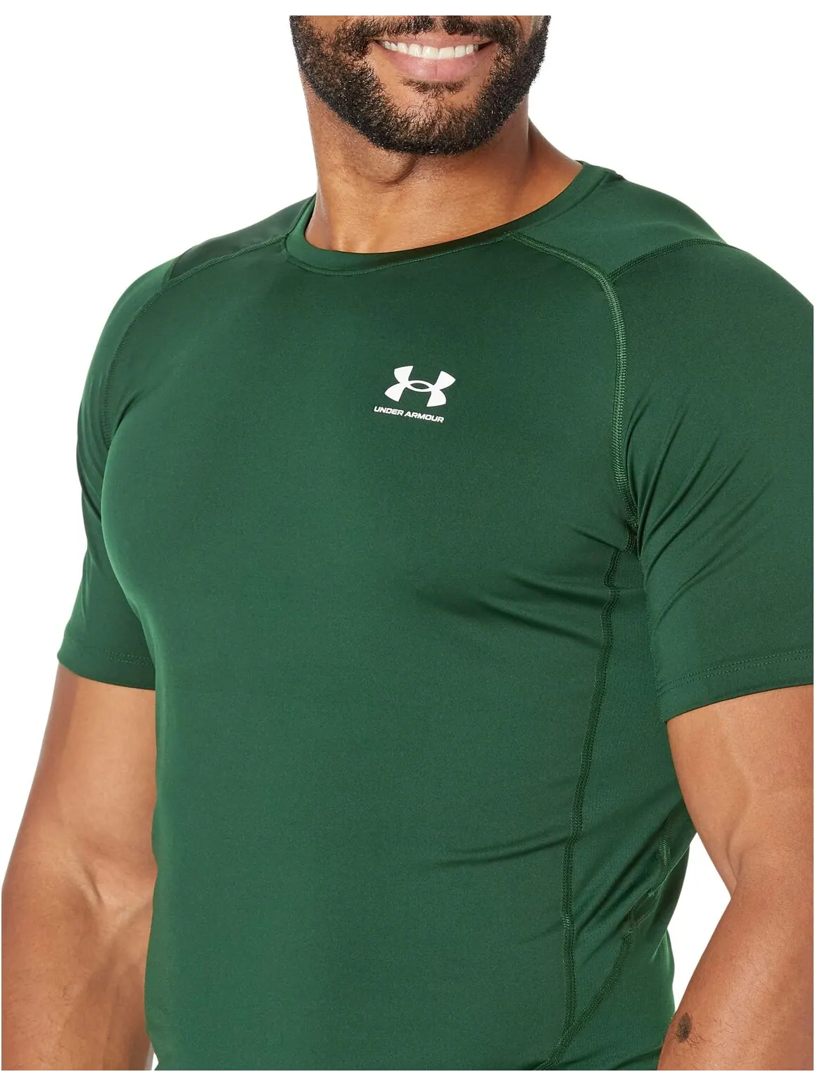 Компрессионный рукав Heatgear Armor с коротким рукавом Under Armour — изображение 3 из 4, зеленый/белый