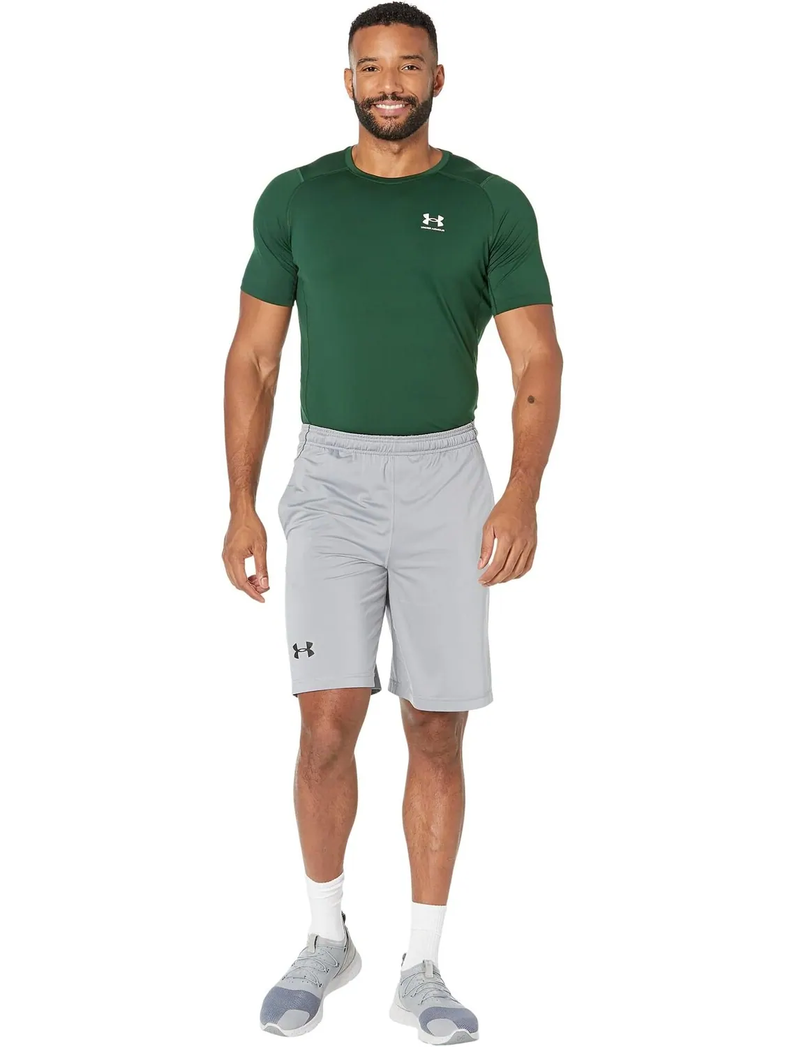 Компрессионный рукав Heatgear Armor с коротким рукавом Under Armour — изображение 4 из 4, зеленый/белый