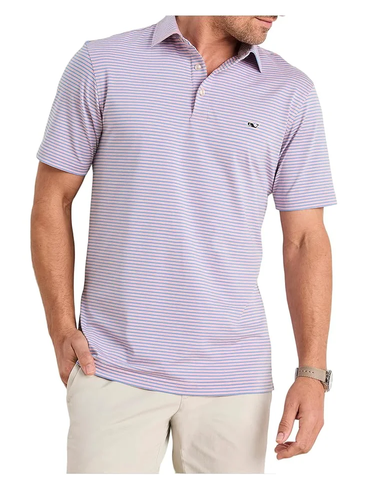 Мужская поло Vineyard Vines Bradley Stripe Sankaty, Hibiscus Tejeda