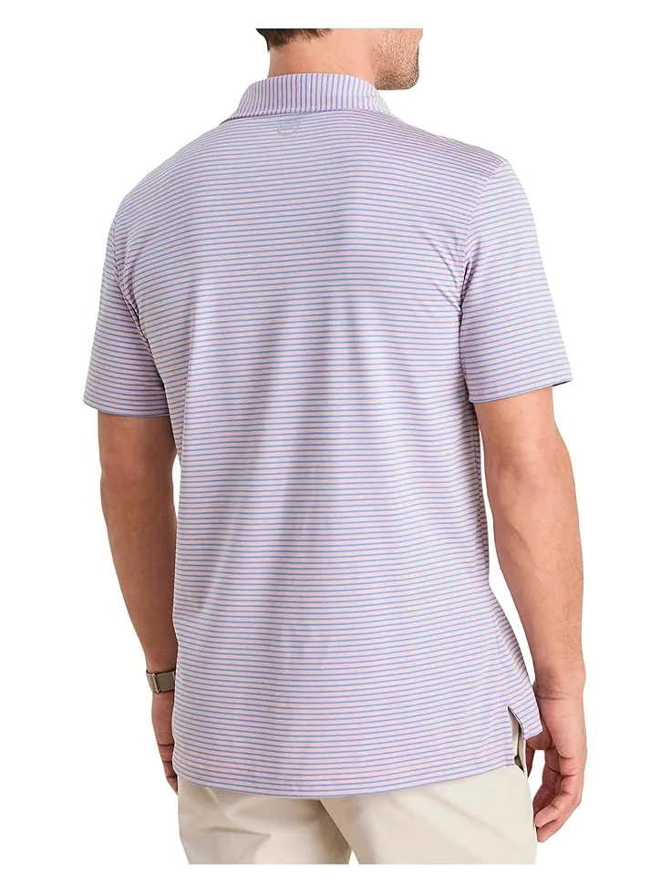 Мужская поло Vineyard Vines Bradley Stripe Sankaty, Hibiscus Tejeda — изображение 2 из 3, коричневый