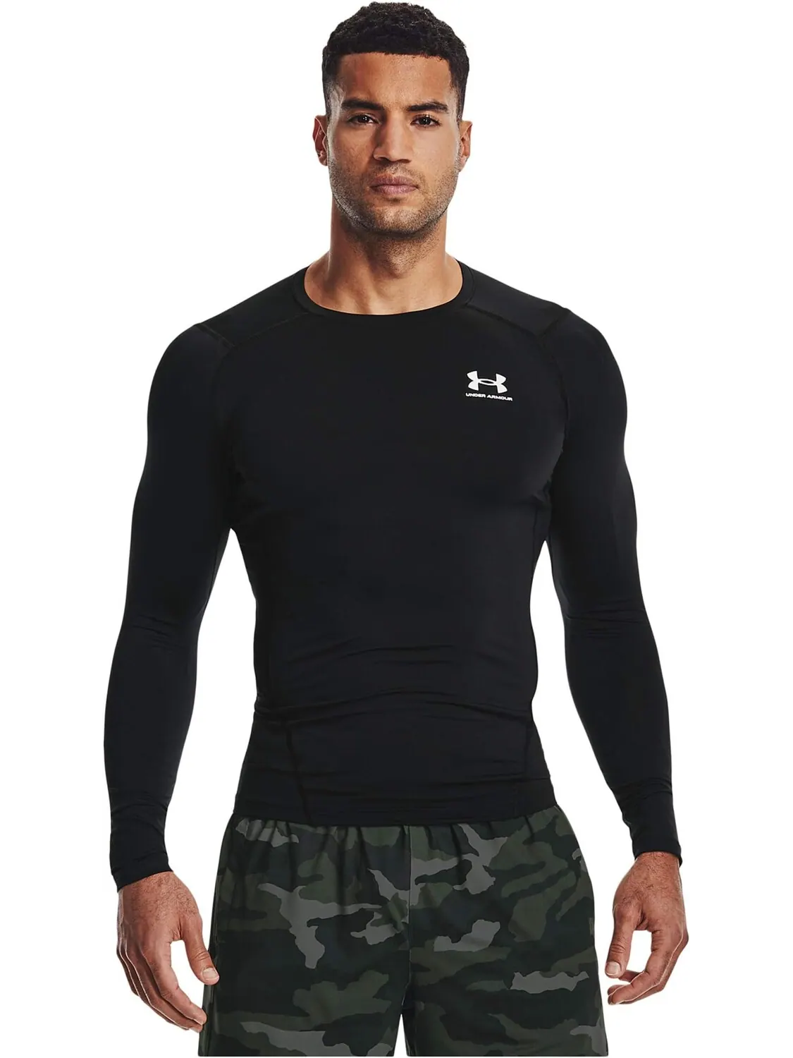Компрессионный длинный рукав Heatgear Armor Under Armour — изображение 1 из 3, черный/белый