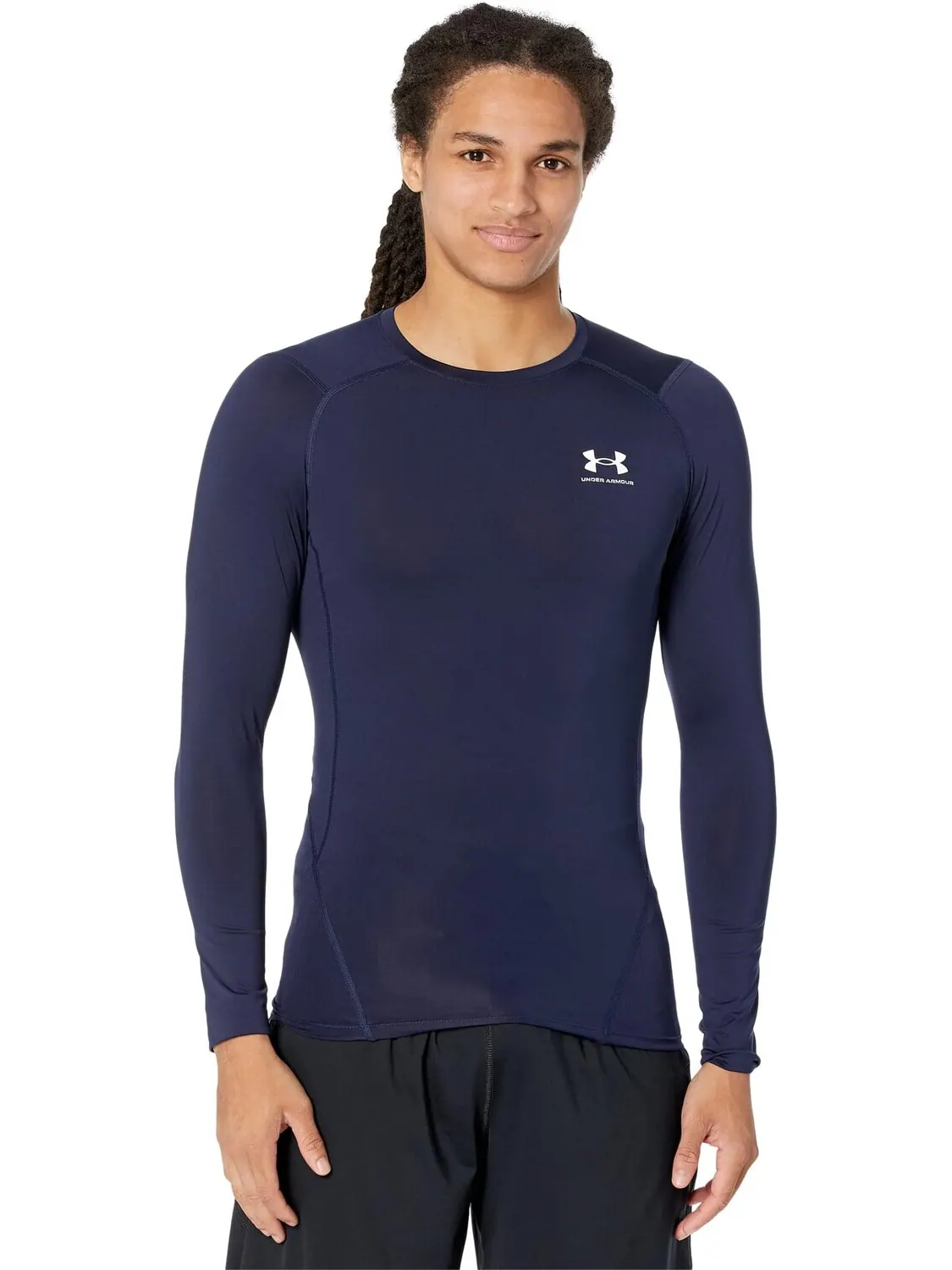 Компрессионный длинный рукав Heatgear Armor Under Armour — изображение 1 из 4, темно-синий/белый
