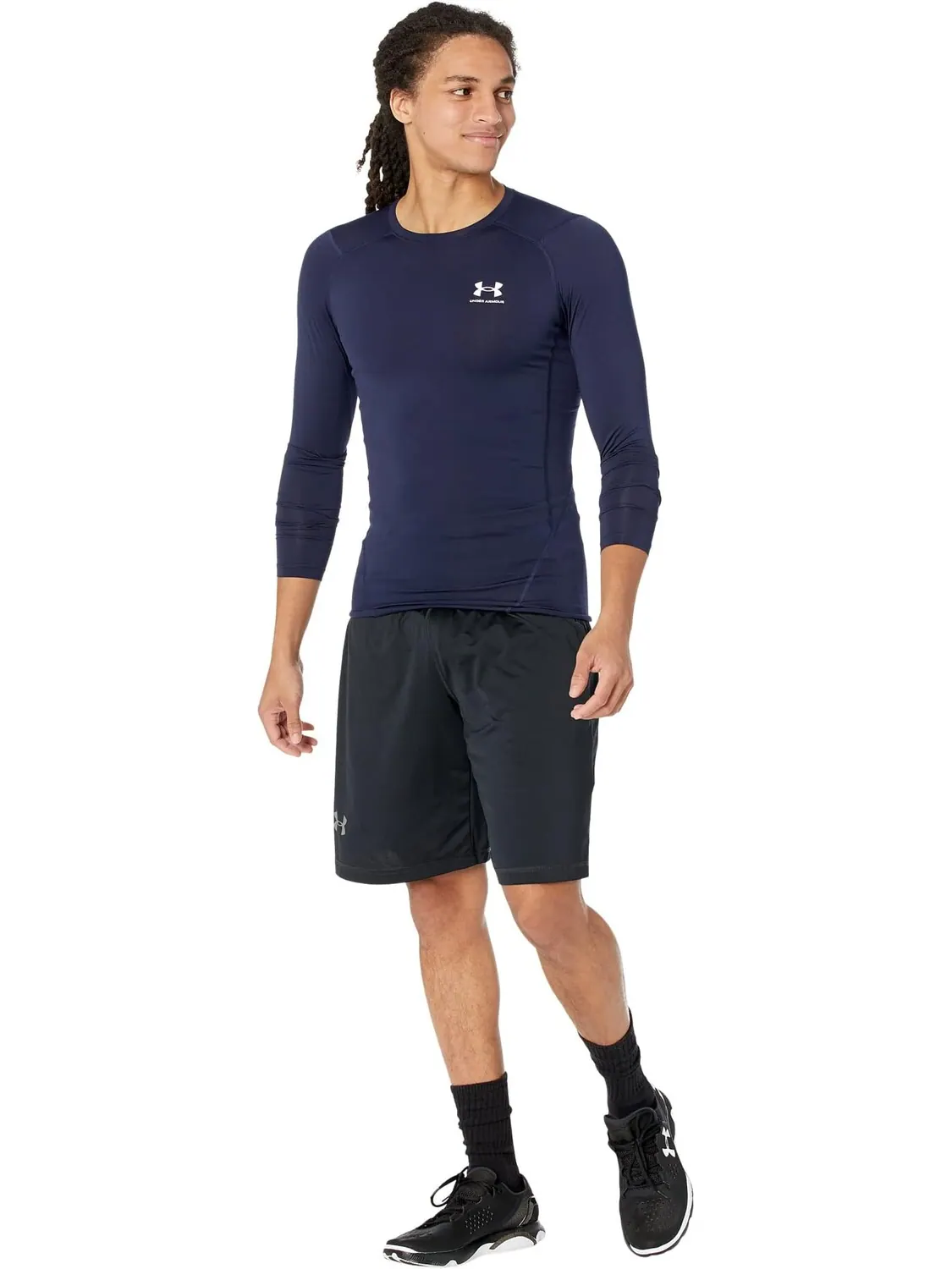 Компрессионный длинный рукав Heatgear Armor Under Armour — изображение 4 из 4, темно-синий/белый