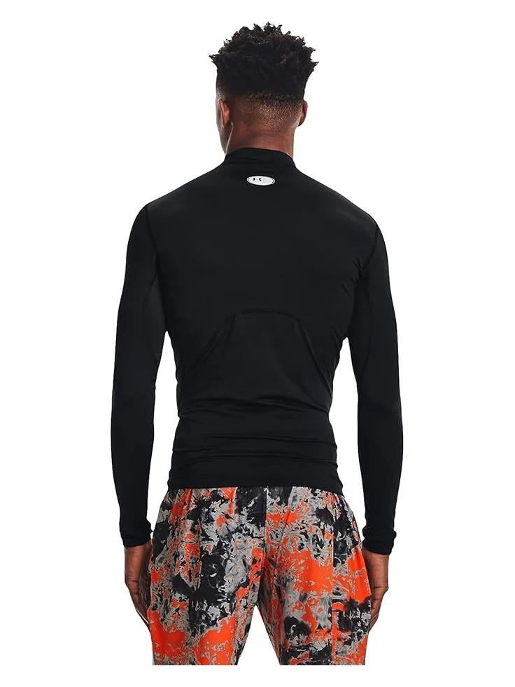 Мужская футболка Under Armour Coldgear Armour Compression Mock — изображение 2 из 3, черный/белый