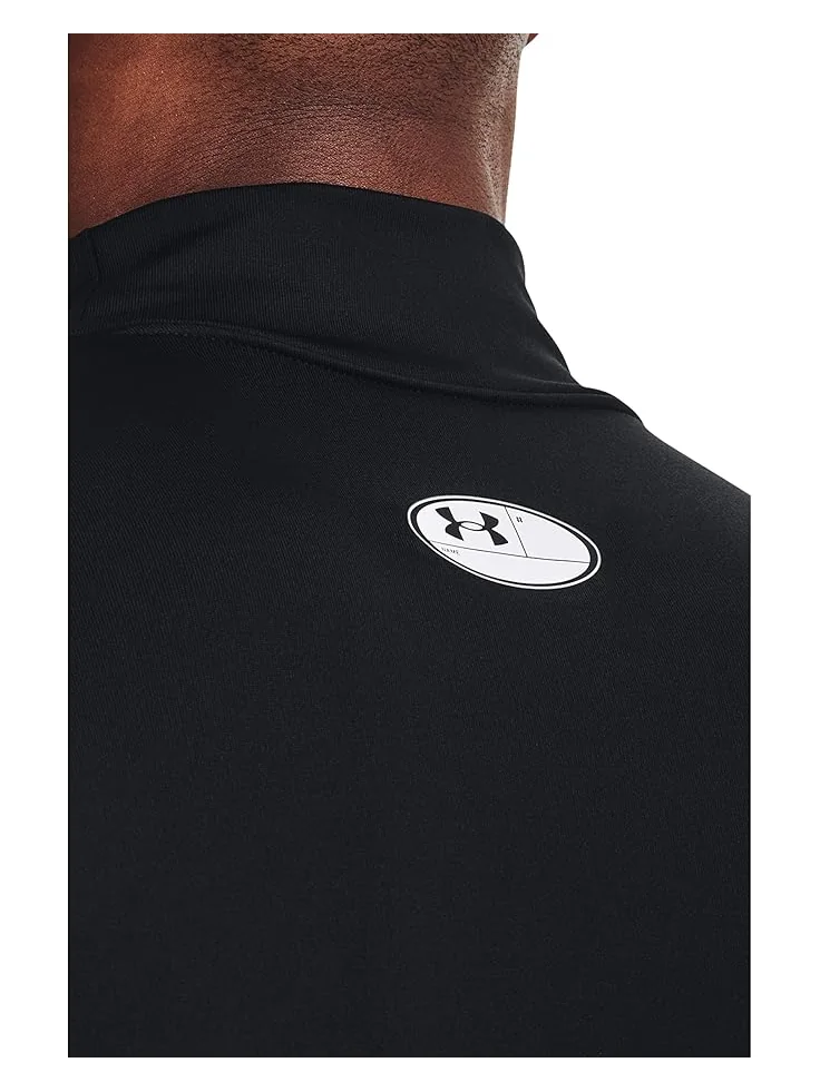 Мужская футболка Under Armour Coldgear Armour Compression Mock — изображение 3 из 3, черный/белый