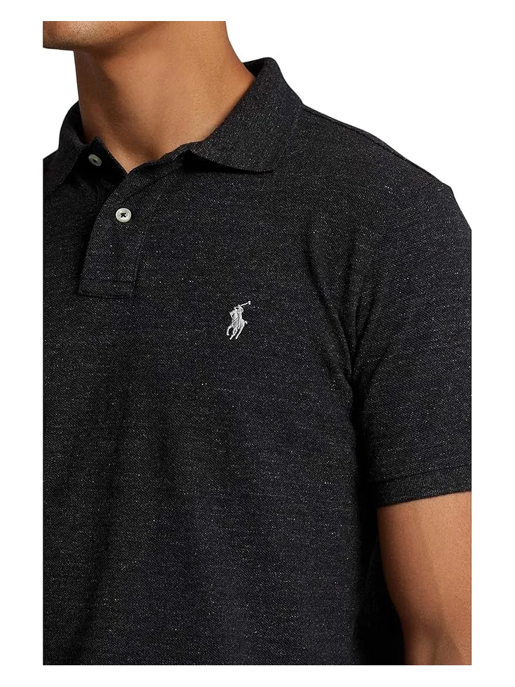 Мужская поло Ralph Lauren Custom Slim Fit Mesh Polo Ralph Lauren — изображение 3 из 4, черный