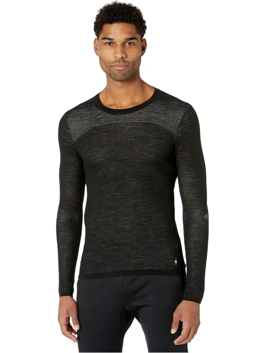 Мужская футболка Smartwool Intraknit Merino 200 Crew — изображение 1 из 4, черный/белый